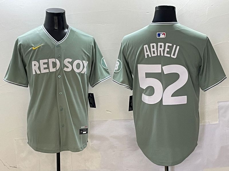 Men Boston Red Sox #52 Abreu Green Joint Name Game Nike 2025 MLB Jersey style 1->boston red sox->MLB Jersey
